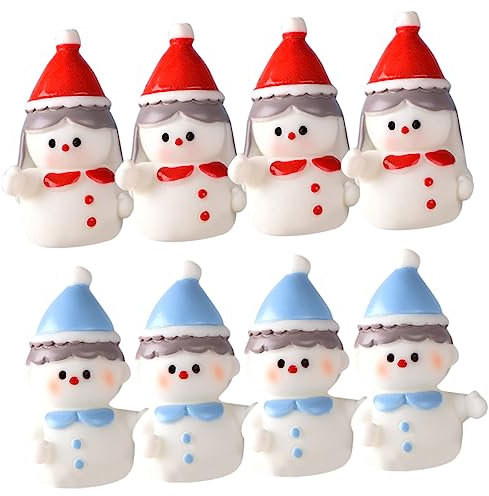 STOBAZA 8stücke Teiliges Schneemann Figuren Aus Resin Rustikale Weihnachtsdeko Niedliche Tischornamente Für Festliche Atmosphäre Für Weihnachten Und Winterfeiern