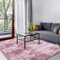 SOANNY Hochflor Wohnzimmer Teppich, Waschbar Anti-Rutsch & Flauschig, Tie-Dye Langflor Shaggy Teppiche für Schlafzimmer & Kinderzimmer, Bettvorleger Matte, 140x200 cm, Dunkelpink