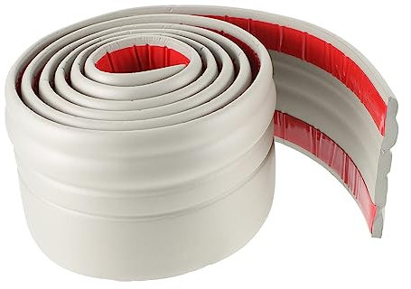 Tofficu Self Adhesive Peel and Stick Floor Baseboard Trim Molding 2 Meters Grey 9.8cm Wide for Wall Edging and Living Room Decoration