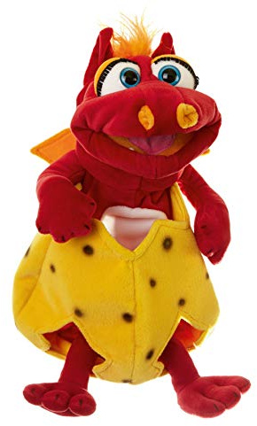 Leksak Living Puppets Liten Ottilie i ägget, handdocka drake 36 cm, röd