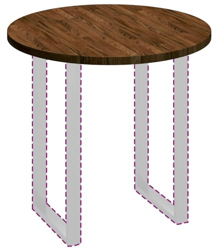 vidaXL Tischplatte Dunkelbraun Ø 80 x 2,5 cm Massivholz Eiche, Moderner runder Eichen-Tischplatte, wendbares Design, stylische Essfläche, praktisches Möbel für Wohnzimmer