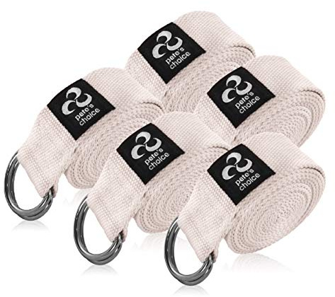 Set de 5 Correas Yoga 2,4 m – Cinturón de Estiramiento Ajustable