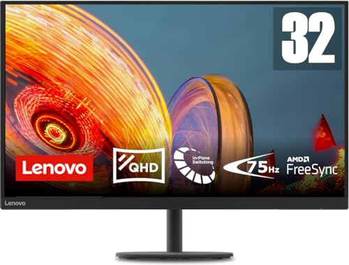 Lenovo D32qc-20 Curved Screen 31.5 QHD, 75Hz, 4ms, FreeSync, HDMI+DP, Tilt and Height Adjustable