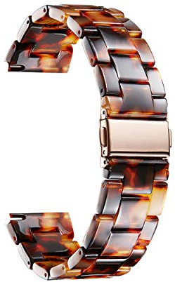 BINLUN Cinturino per Orologio in Resina Donna 12 14 16 18 20 22mm, Cinturini di Ricambio per Uomo Smartwatch 14 Colori, Cinturino in Plastic 20mm, Ambra