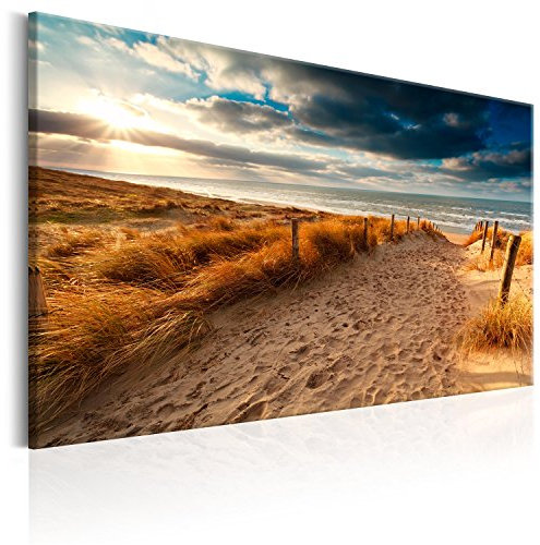 B&D XXL - Akustikbild Landschaft 120x80 cm 1 tlg Bilder Akustikschaum Schallschutz Akustikpaneele Wandpaneele Schalldämmung Wandbild Schallabsorber Akustikplatten Natur Meer Strand c-B-0136-b-a