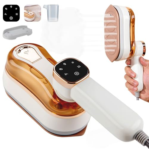 Ferro da Stiro Verticale, Ferro da Stiro a Vapore Verticale Pieghevole, Ferro da Viaggio, 1300W, Riscaldamento Rapido 15s, Ideale per Casa, Ufficio e Viaggi, Adatto per Tutti i Tipi di Tessuti