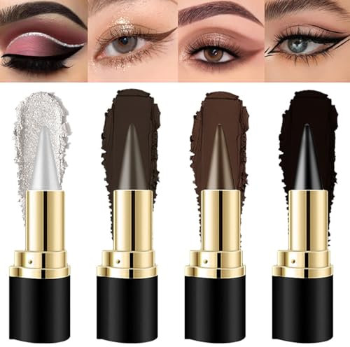 Eyeliner Set - 4 Color Natural Cream, Long Lasting Waterproof & Smudge-proof Black Gel Eyeliner Pencils