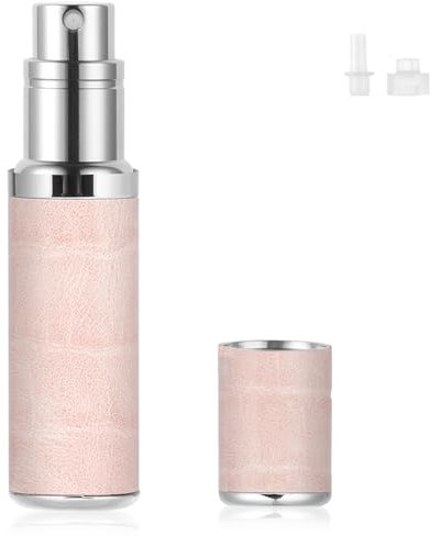LOPHE Flacon Pulvérisateur De Parfum en Cuir PU,Vaporisateur De Parfum De Voyage, aporisateur de Parfum de Voyage Rechargeable et Réutilisable,Adapté Aux Rencontres,Au Travail,Aux Vacances,Rose