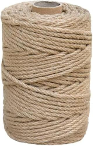 HONENCN 5 mm x 30 Meter natürliches Jute-Hanfseil, strapazierfähig, dick, für Garten, Bindung, Handwerk, Verpackungsmaterial, Kratzbaum, Kratzbaum