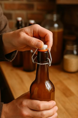 MERYLIN SHOP Tappi Meccanici a Leva per Bottiglie 1-2 Litri – Confezioni da 10, 20 o 50 Pezzi – Chiusura Ermetica con Guarnizione in Silicone – Ideali per Birra, Vino, Succhi e Fermentazioni (10)