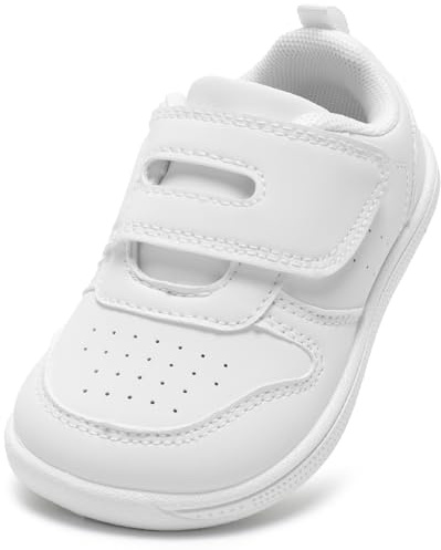 STQ KIDS Zapatos Descalzos Anchos para niños y niñas, Zapatos Transpirables para Aprender a Andar para niños pequeños, Antideslizantes, Suaves y Ligeros, Zapatos de Tenis Flexibles con Cierre de