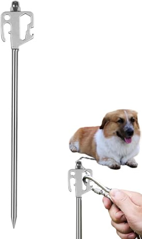 Youding Anclajes para Perros Exterior - Anclaje con Correa para Suelo - Accesorio Giratorio 360° para Tienda De Campaña con Herrajes De Acero Inoxidable para Jardín Entrenamiento Playa Picnic