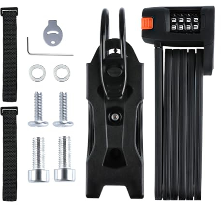 Candado plegable antirrobo para bicicleta, candado plegable de 7.48 x 1.77 pulgadas, protector seguro antirrobo resistente, cerraduras de de seguridad, bloqueo plegable para ciclos, protector