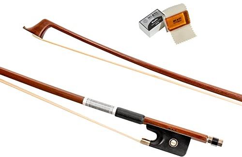 MI&VI CB-530 Classic Cello Bow (Size 3/4) with Bow Soft Bag and Rosin for Bow Hairs Included - Ebony Frog - Well Balanced - Light Weight - Real Mongolian Horse Hair (Cello 3/4) - MIVI Music