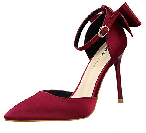 Zapatos de Tacón de Aguja Puntiagudo Punta Cerrada Diseño Elegante Modo para Fiesta y Boda para Mujer 10 CM