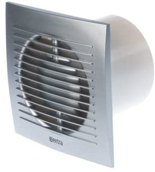 EUROPLAST EE100S 100 mm diameter bathroom fan, wall fan, exhaust fan, quiet for kitchen, bathroom, toilet, colour: silver