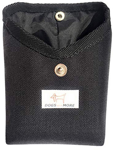 Dogs and More - TaschenTasche (Leckerlitasche/Leckerlibeutel/Futtertasche für die Jackentasche) (Schwarz) - Handmade in Germany