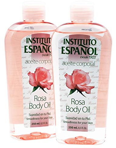 Instituto Español Rosa Body Oil, Smoothness for your Skin, 2-Pack, 8.5 FL Oz each, 2 Bottles
