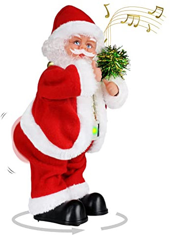 Gfilay Pere Noel Qui Twerk Le Twerk - Poupée en Peluche de Noël animée, Interactive, chantante et dansante pour Enfants - Chanter Une Chanson espagnole