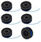 Pack of 6 replacement trimmer spool for SpearandJackson GT450, GT600, N1F-GT-280/450-D, S6030ET grass trimmer spool and line for grass trimmer