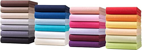 Zestri Basic Boxspringbett Spannbettlaken Spannbetttuch | 180x200 cm bis 200x200 cm | bis 40 cm Steghöhe | 100% Baumwolle | ÖKO-TEX | Lila