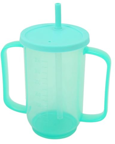 Socobeta 350ML Adult Sippy Cup with Straw with Two Handles for Disabled Patients or Elderly Convalescent Feeding and Drinking Aid Cup