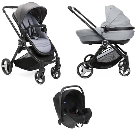 Chicco Trio Best Friend Passeggino Trio 3in1 Sistema Modulare con Passeggino, Navicella Neonato e Seggiolino Auto Neonato 40-80 cm, con Chiusura Pieghevole e Compatta