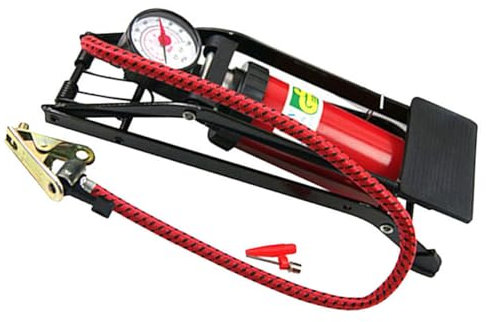 POPETPOP Fußpumpe Auto Hochdruck Reifenstandpumpe Aktivierte Standpumpe Standpumpeninflator Multifunktionsventile Langlebiges Material Manometer Schlauchboot Fahrräder Motorräder