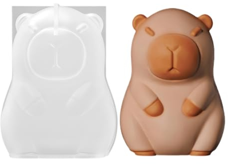 3D Capybara Moule Bougie Silicone, Moules Pour Bougies Mignon D'animaux, Moules à Bougies En Résine Pour Le Moulage, Antiadhésif Réutilisable, Démoulage Facile, Pour Loisirs Créatifs, 6/8 Cm