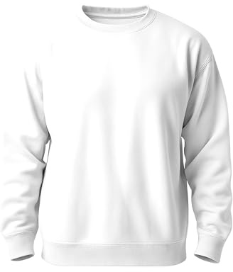 Love My Fashions Mens Sweatshirts Crew Neck And Long Sleeve Plain Sweater Fleece Jumper for Men Uk White