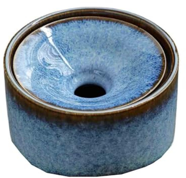 cendrier sur pied Cendrier rond en céramique bleue for la maison, le salon, bureau ou une table basse