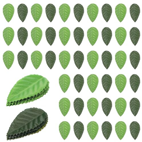 200Pcs Artificial Rose Leaves, Mixed Green Faux Silk Leaves, 2 Colors Fake Faux Leaf for DIY Crafts, Floral Arrangements, Wedding Decor, Scrapbooking, and Home Decoration