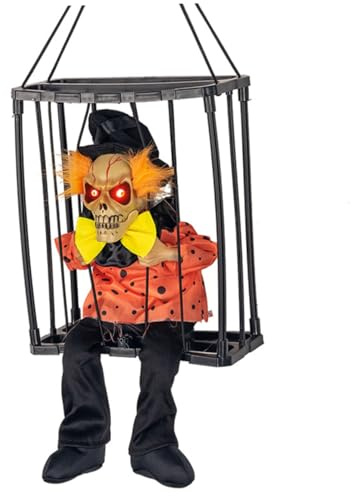 Sjfbebsy rörelsesensor skelett, halloween animatronisk dekoration, lyser upp rörlig rekvisita | Ljud- och ljuseffekt, rörelsesensorutlösare, för spökhus