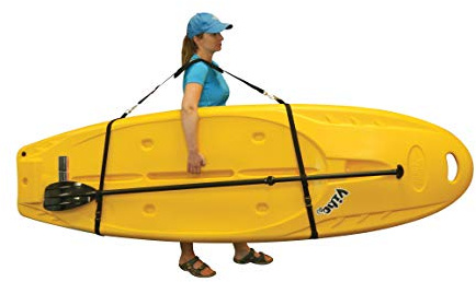Pelican Universal SUP & Kayak Comfortable Carrying Shoulder Strap - Universal Adjustable Sling with Built-in Paddle Loop- Black