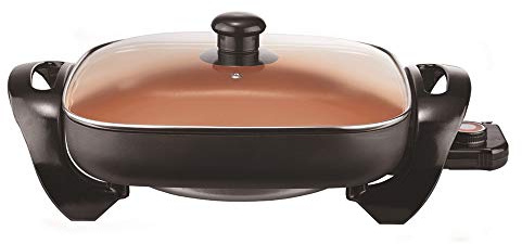 Brentwood SK-66 Electric Skillet with Glass Lid Non-Stick,12-inch,Copper