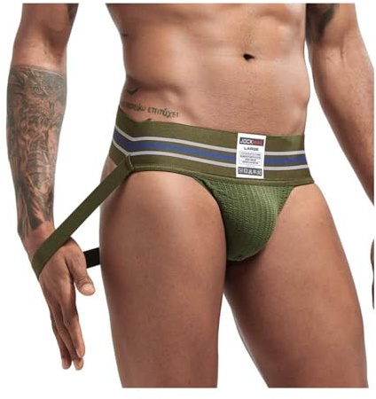 JOCKMAIL Calzoncillos para Hombre Sexy Suspensorio Atlético Tangas Gimnasio Atlético Ropa Interior Suspensorio Cinturón Ancho Sexy Slips 7 Colores