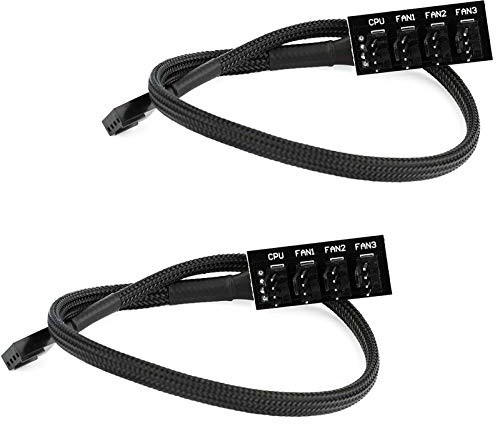 Greluma 2 st 4 stift PWM Hub, 3/4 stift hane för CPU- PC fans nav, CPU-dator/fläkthölje multi splitter kontaktkabel adapter för 12 V fläktar