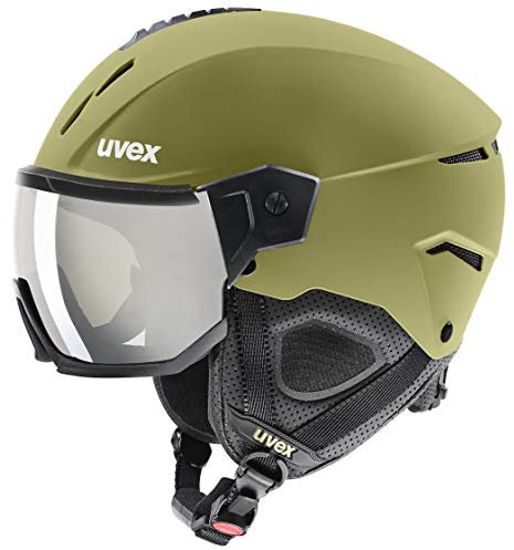 uvex Instinct Visor - robuster Skihelm für Damen und Herren - Filterkategorie 2 - optimierte Belüftung - Crocodile matt - 53-56 cm