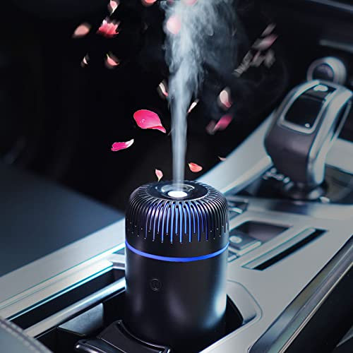 Difusor de Coche humidificador USB aromaterapia Aceite Esencial ambientador USB Cool Mist Mini difusor portátil para Coche, hogar, Oficina, Dormitorio (Negro)
