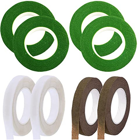 NA Woohome 8 Stück Flora Kreppband, Floristenband Flora Kreppband Blumendraht Dekoration für Bouquet Blumen DIY Kunsthandwerk