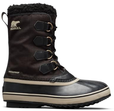 Sorel 1964 Pac Nylon WP, Stivali da Neve Impermeabili, Uomo, Black/Ancient Fossil 2024/2025, 46 EU