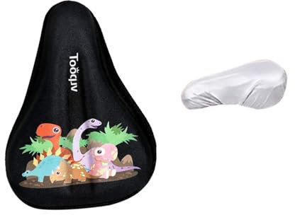 kowaku Sitzbezug für Kinderfahrrad, Kinder Sattelbezug, Kinder-Fahrradsitzbezug, Fahrradsitz-Schutzhülle, weicher Kinder-Fahrradsitz-Kissenbezug für Kinder-Fahrradsattel für Jungen Mädchen, S, Schwarz