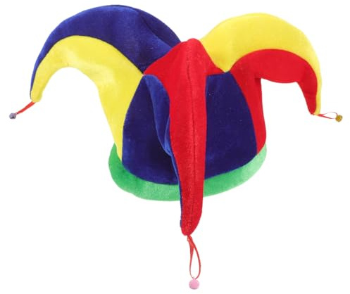 Garneck Divertente berretto per adulti – Cappello da clown colorato con campane – Ideale per feste in maschera e in costume – Cappello per feste e sfilate indimenticabili
