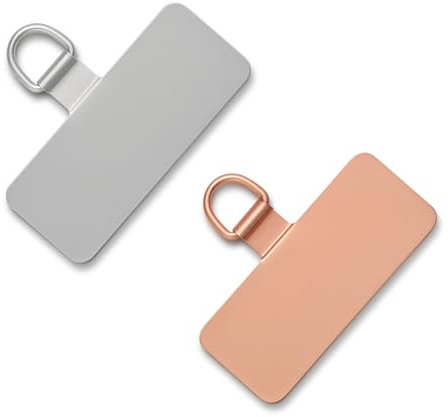 CHUQING Cadena para teléfono móvil con almohadilla universal 2 piezas parche para cordón de teléfono móvil Rosa y plata