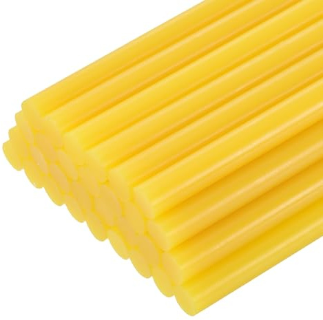 QUARKZMAN 30Pz Stick Colla a Caldo Dimensioni Standard 11mm x 200mm Colla a Caldo Bastoncini Grandi e Molto Adesivi per Pistola per Colla, Giallo