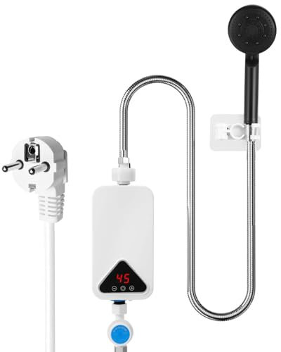 220 V 5500 W Mini Chauffe-Eau Instantané avec Affichage Numérique Intelligent, Contrôle Précis de la Température et Conception Compacte pour un Usage Facile en Déplacement
