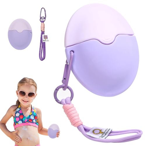 SKIKHN Applicateur de crème solaire rechargeable - Flacon applicateur enroulable - Applicateur de crème solaire pour enfants - 55 ml - Rouleau portable de protection solaire pour enfants et adultes