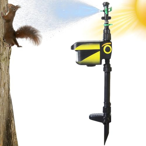 Kattavstötande – kattavskräckande | djurreppellent | rörelseaktiverad sprinkler snabbfixerad ultraljuds kattskrämma med markinsats, solkraft, abs-sprinkler för gårdsgräsmatta utomhus sprinkler