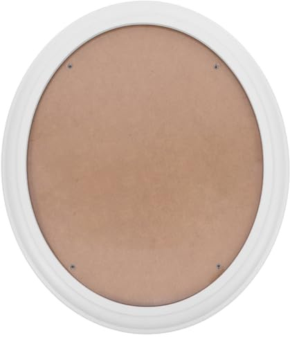 VALICLUD Cornice portafoto ovale in legno bianco, da parete, per display fai da te, leggera, robusta, per decorazione creativa da parete e presentazione di poster