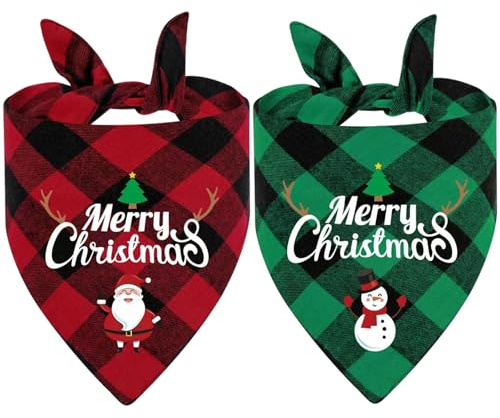 2 bavaglini per cani di Natale, foulard, sciarpa triangolare per cani e gatti, accessori per animali domestici